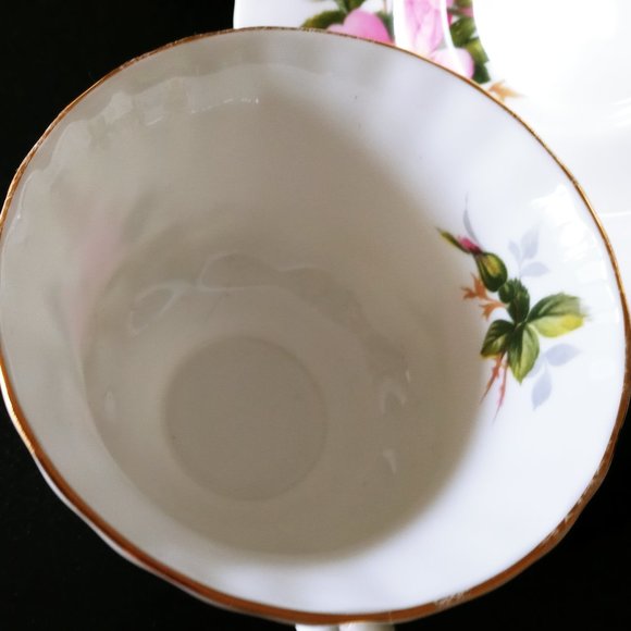 Royal Albert Bone China England Footed Tea Cup & Saucer Prairie Rose - Picture 3 of 10